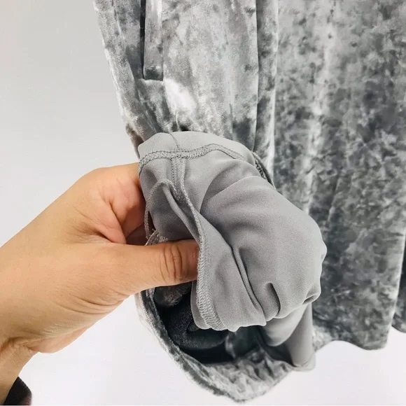 Tyler Boe Crushed Velvet Shift Dress Silver Size XS - Picture 6 of 8